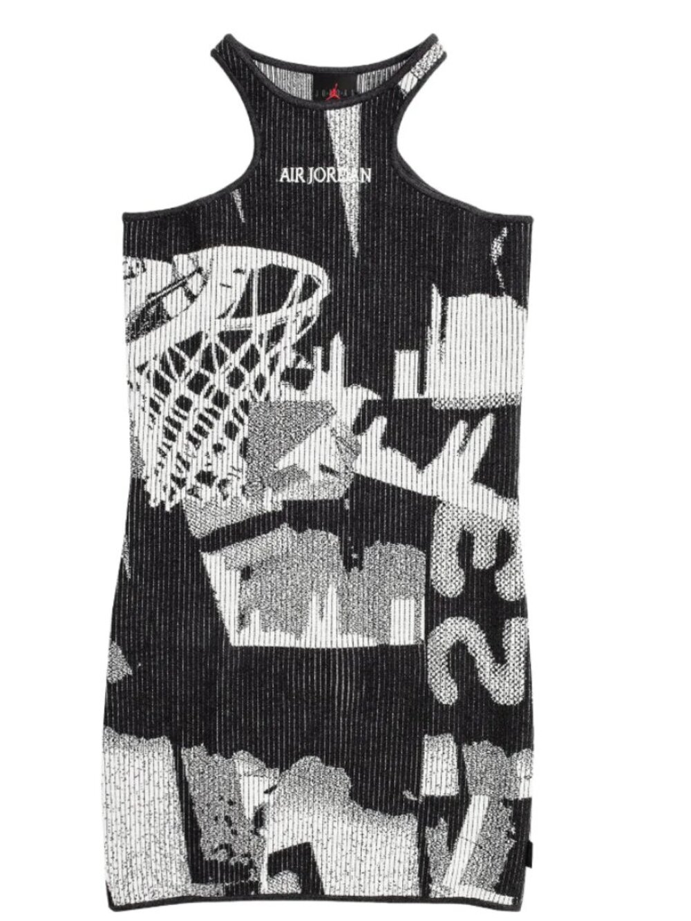 Air Jordan Women's  Dress XL Tight Fit Sail Knit Graphic Dark Smoke Grey NWT
